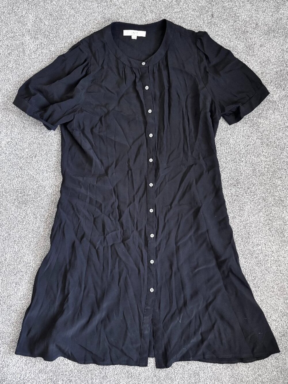 LOFT Black Button Down Dress - 14 Tall